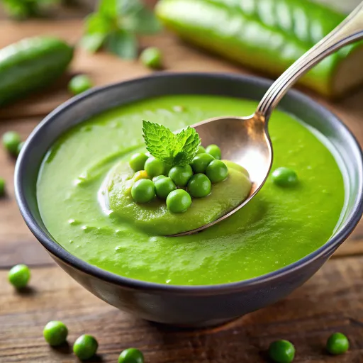 ซุปถั่วลันเตาและมันฝรั่งหวาน